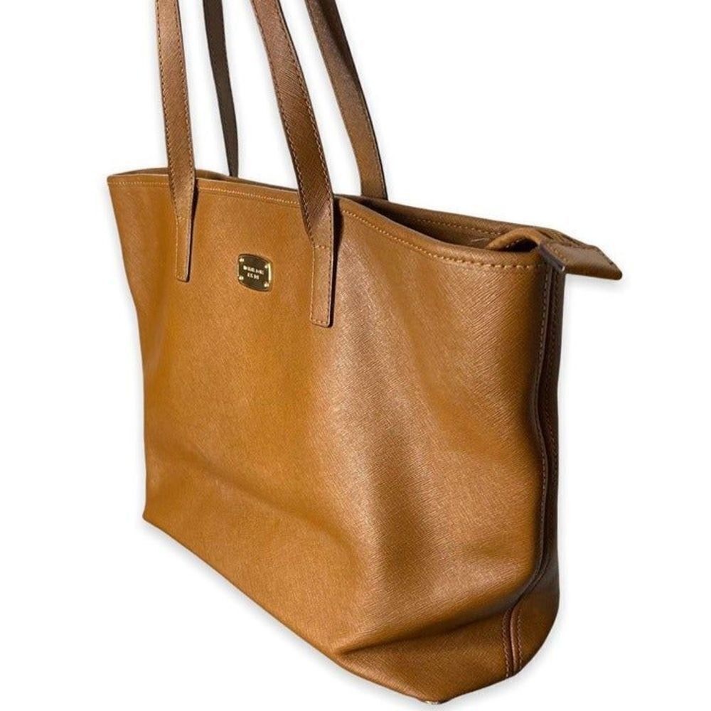 Michael Kors Jet Set Medium Sarriano Brown Travel Tote Bag Leather Shoulder Bag - Picture 5 of 9